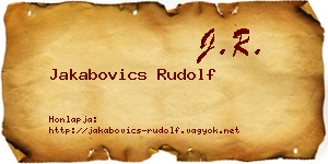 Jakabovics Rudolf névjegykártya